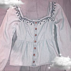 Denim Button Up Blouse